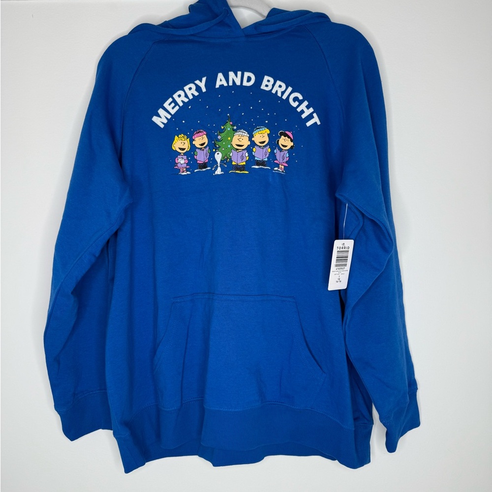 Torrid - Peanuts Blue 'Merry and Bright' Hoodie